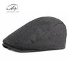 Men's Solid Wool Felt Beret - British Retro Style Winter Hat, Simple Flat Cap, Trendy Unisex Newsboy Design