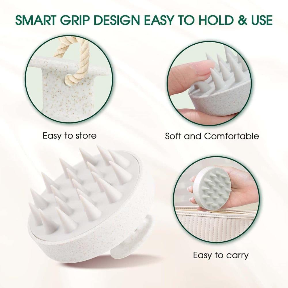 Silicone Shampoo Brush Scalp Soft-Grip Head Massager Anti-Itching Hair Washing Combs Dead Skin Removing Home Salon Hair Care Too