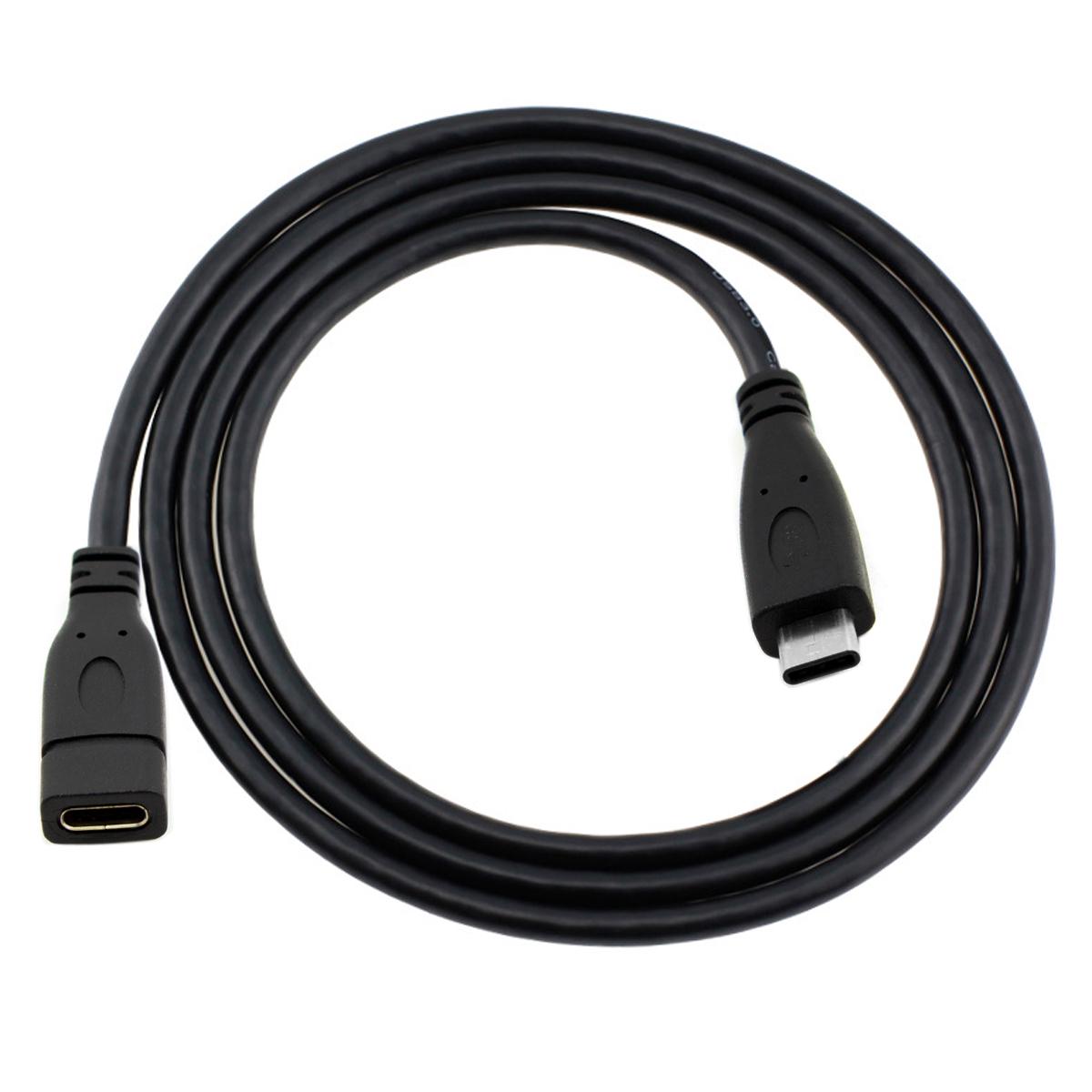 

1m USB-C USB 3.1 Type-C Male to Type-C Female Extension Data Cable for Macbook Tablet Mobile Phone Hard Disk Drive As Shown A