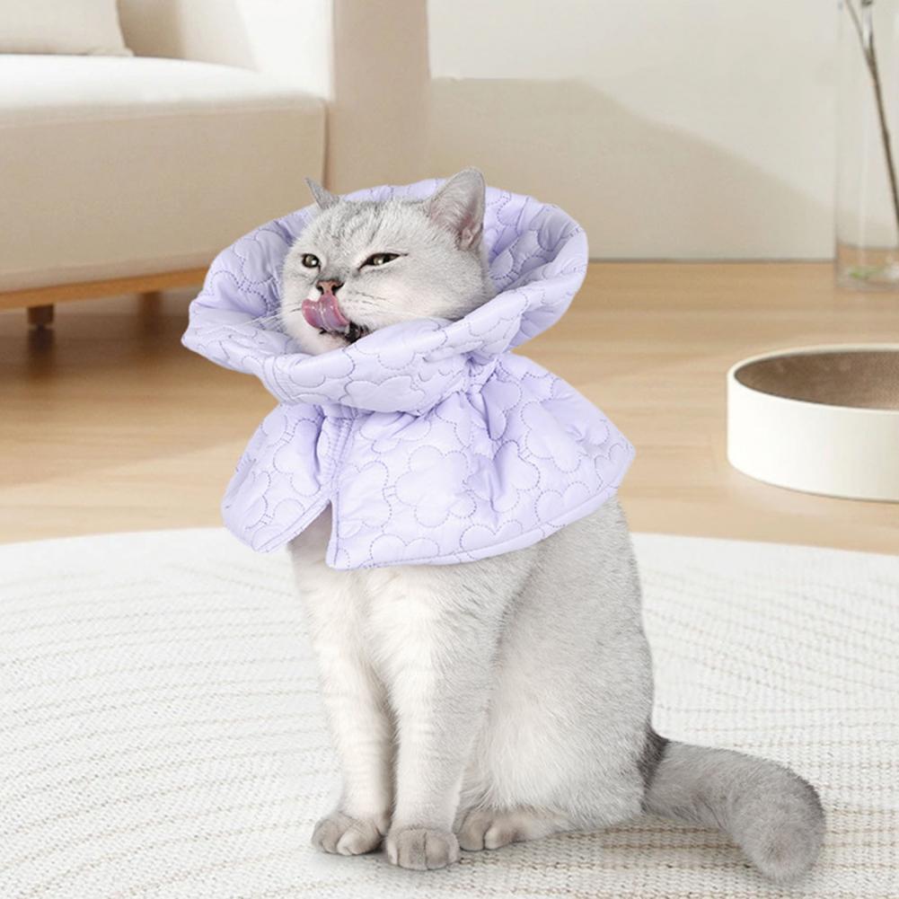 Haustier-Erholungshalsband Haustier-Kegelhalsband Blumenbesticktes Katzen-Erholungshalsband für kleine Katzen Verstellbarer Kegel zum Verhindern von Lecken Beißen