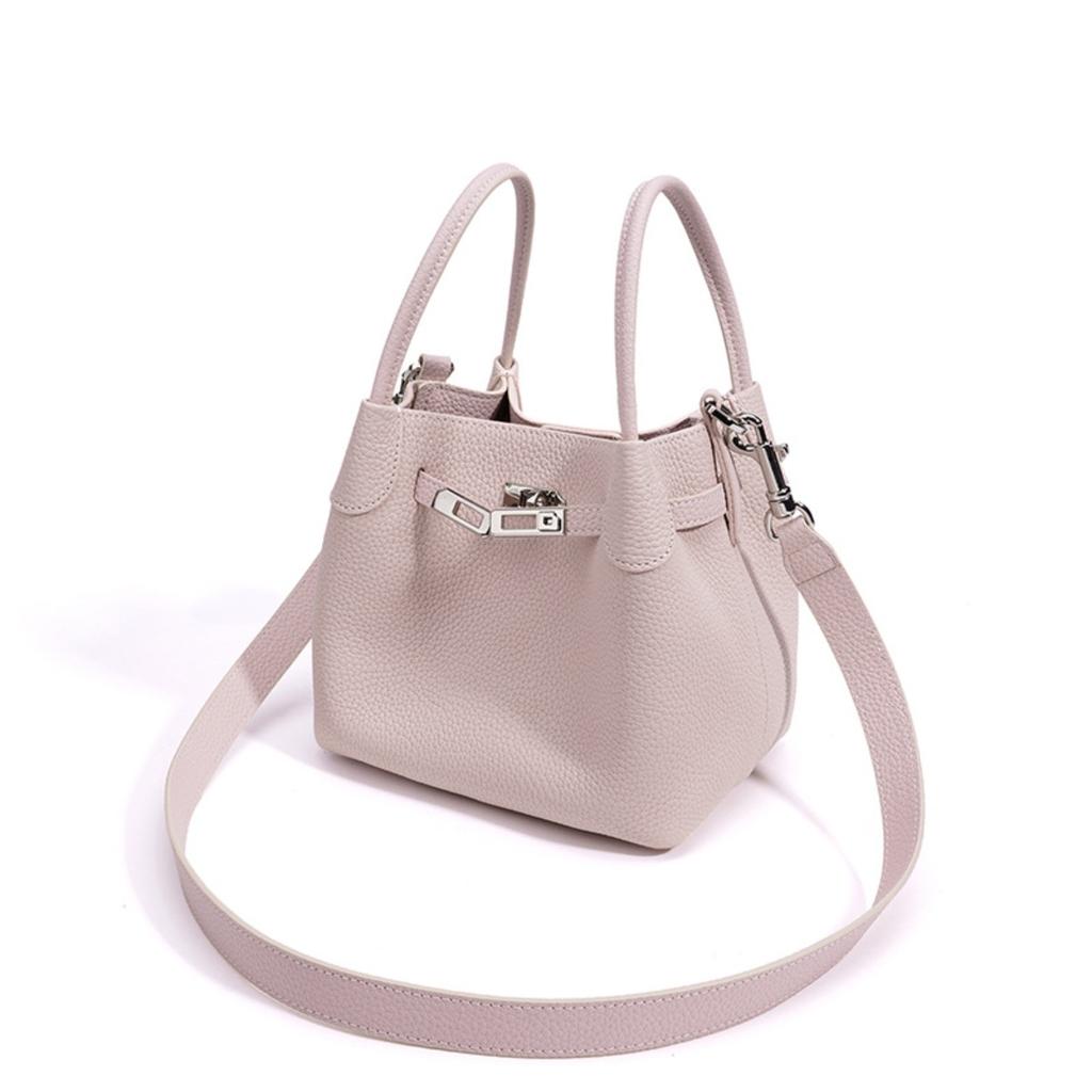 Vysoce kvalitní taška na zeleninu, nová kožená taška přes rameno typu messenger bucket bag, dámská jednobarevná lehká luxusní módní dámská kabelka