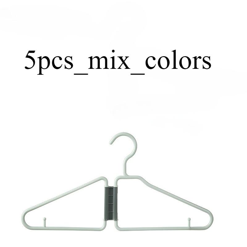 5pcs Foldable Clothes Hangers, Space-Saving Wardrobe Organizer with Pants Hanger, Non-Slip Design, Suitable for Home Closet
