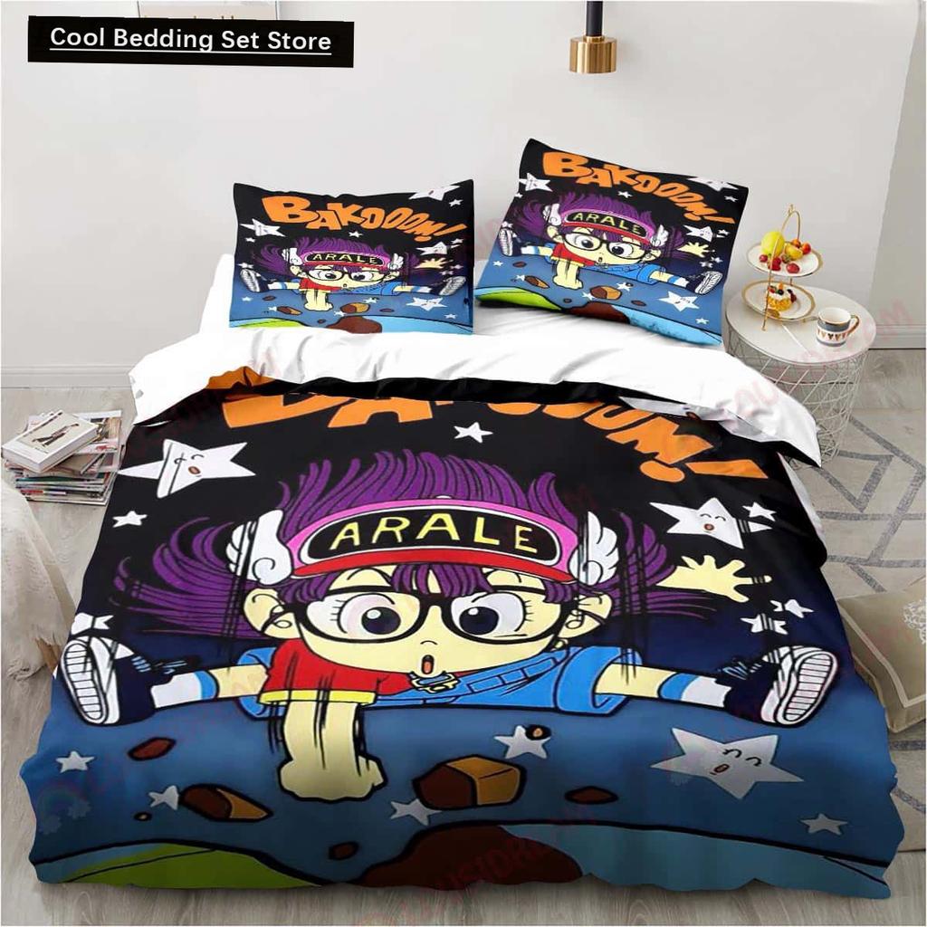 3D Cartoon DR S-Slump Arale 2/3pcs Bedding Set Sheet King Twin Double Child Bedding Set Mircofiber or Polyester Duvet Cover Sets