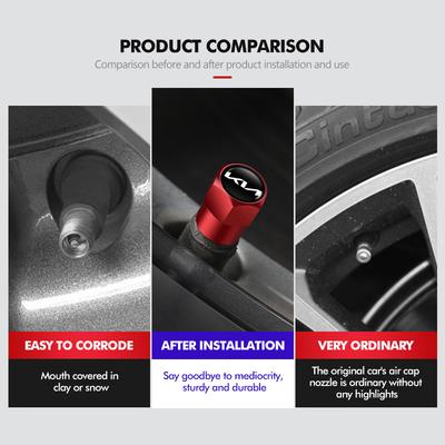 Aluminum Alloy Car Wheel Tire Valve Caps Tyre Rim Stem Covers Car Dustproof Tire Cap For Cerato Soul Venga Forte Spectra