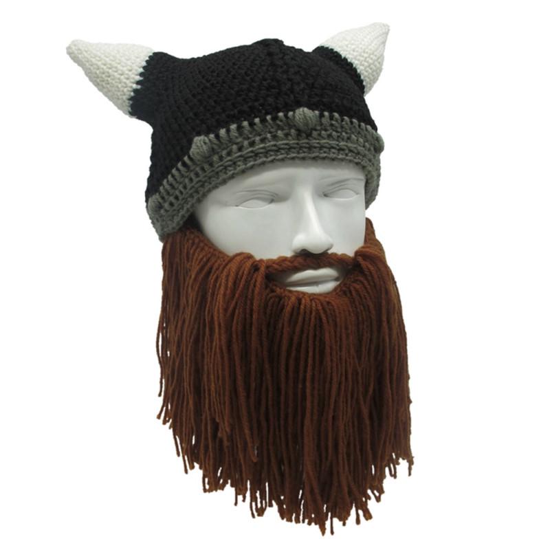 Viking Beanie Beard Horn Hat Handmade 