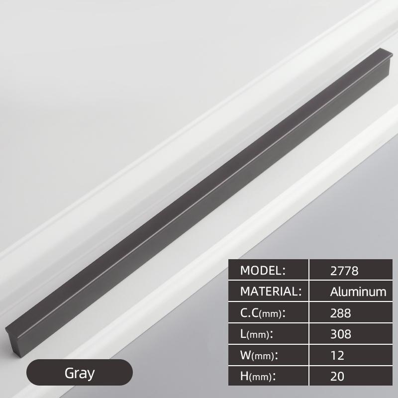 320MM Aluminium Profile Pulls Furniture Hardware Kitchen Cabinet Cupboard Dresser Wardrobe Drawer Door Black Modern Long Handles