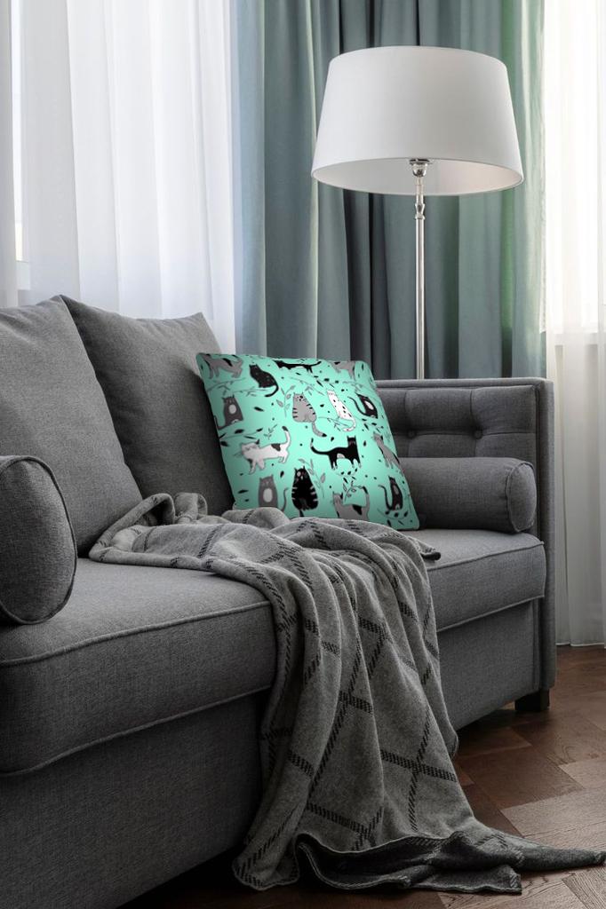 Pillow - Lazy Cats - 40x40 Cm