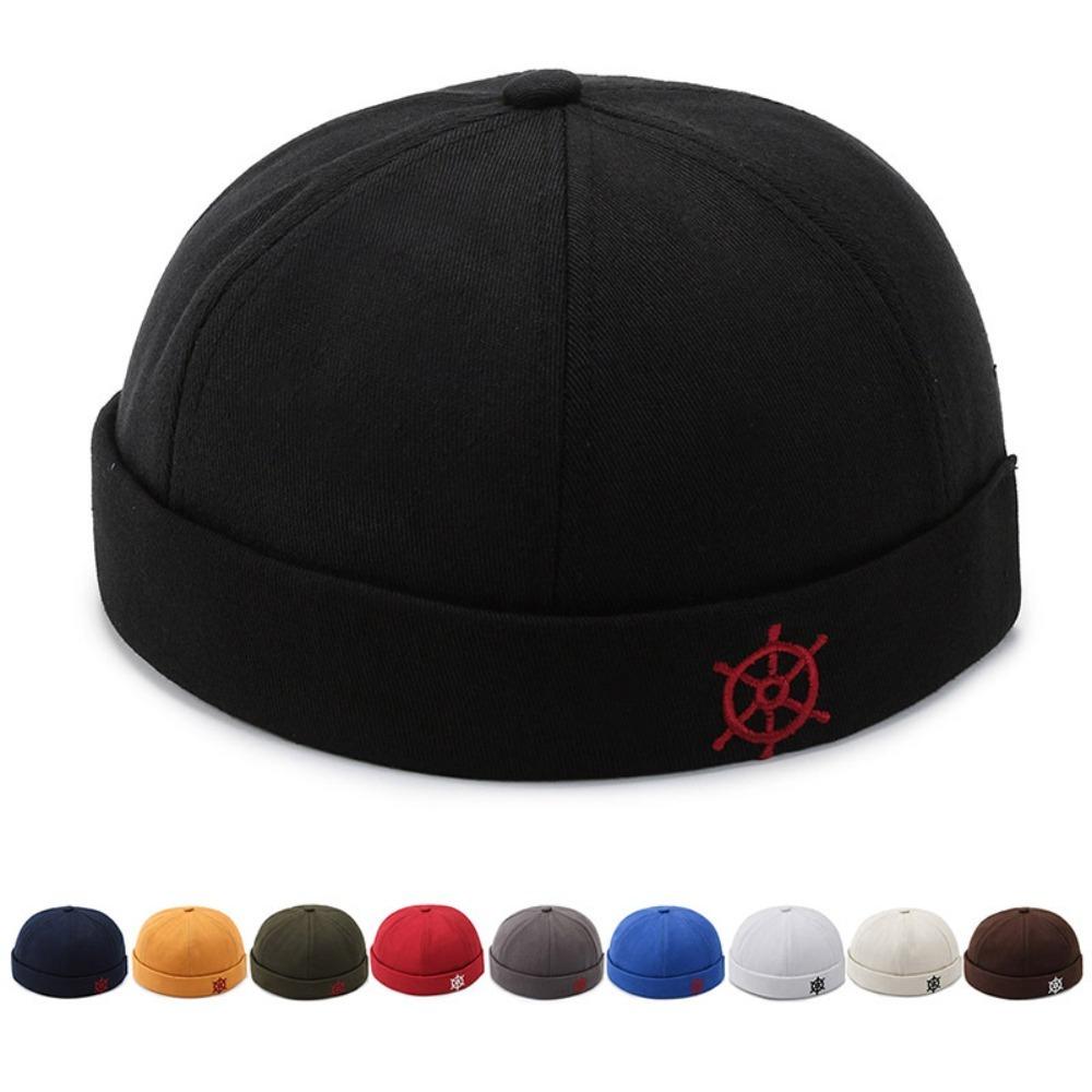 

Solid Round Hat Cotton Skullcap 2024 Streetwear Hats Unisex