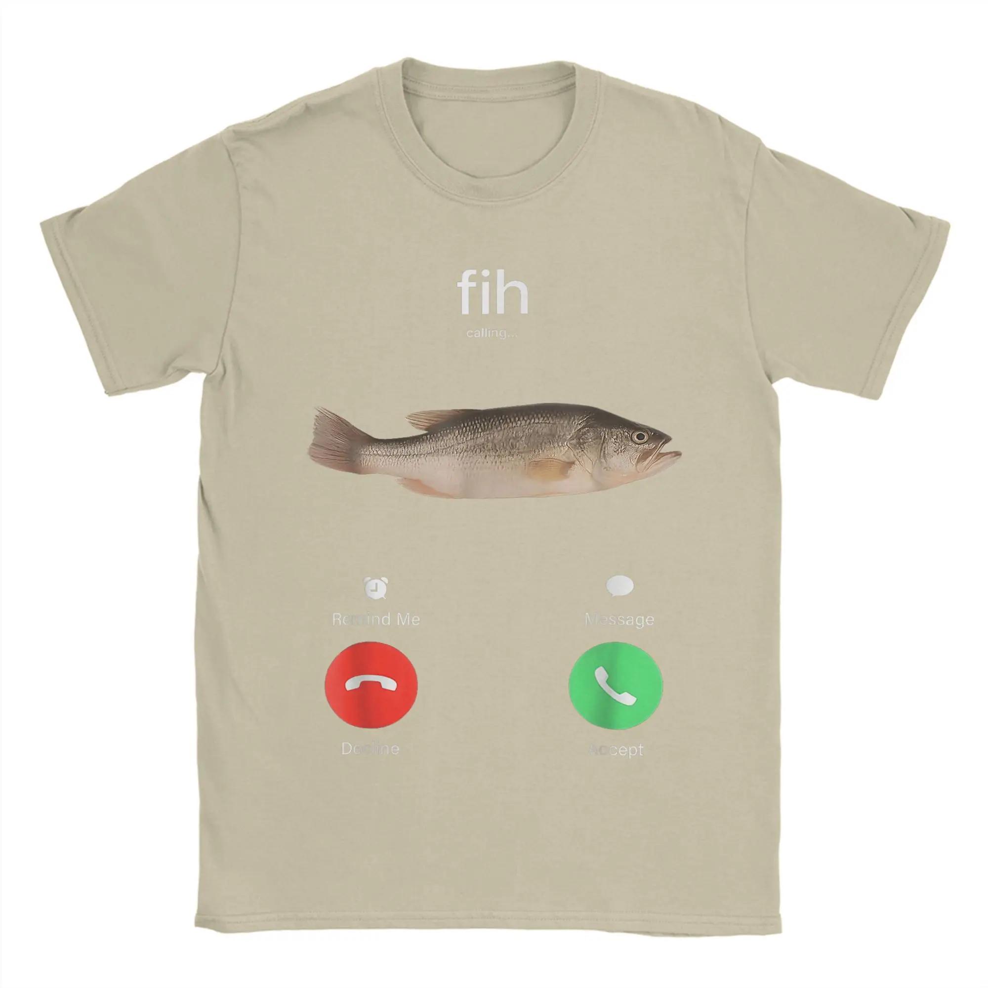 

Men s T-Shirts Fih Calling Remind Me Message Decline Accept Phone Call Fish Awesome Tees Short Sleeve T Shirts Women Clothing 4XL