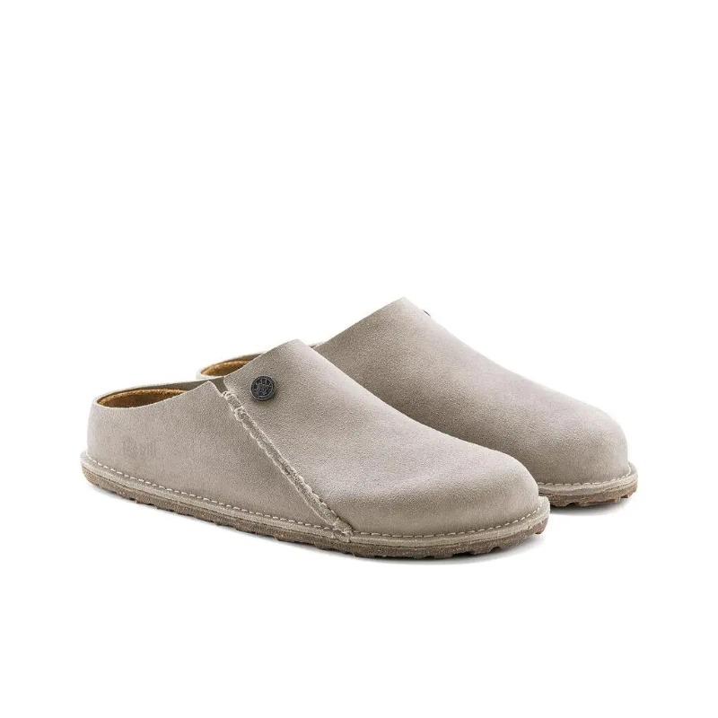 Birkenstock Unisex Suede Soft Comfort Round Toe Closed Toe Clogs Light Brown Narrow Fit 1021338 39