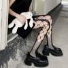 Lolita Butterfly Tights With Cutout Sexy Women Mesh Tights Nylon Gothic Fishnet Stockings Y2k White