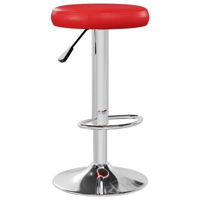 Bar Stool Set 2 Pcs Red Faux Leather