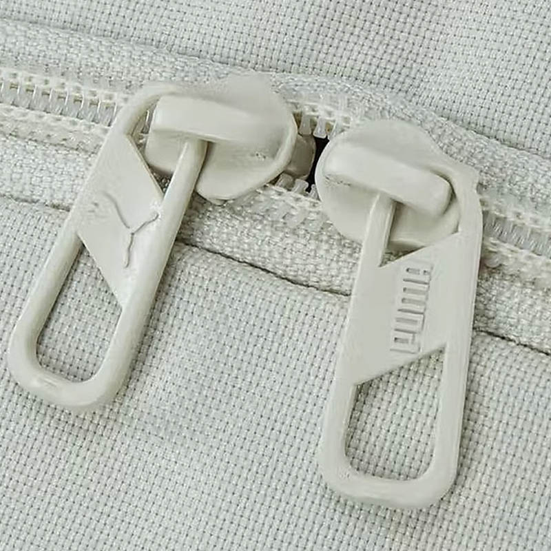 Puma Solid Color Simple Versatile Logo Print Zipper Closure Fabric Backpack Unisex Backpack Gray White 091872-02