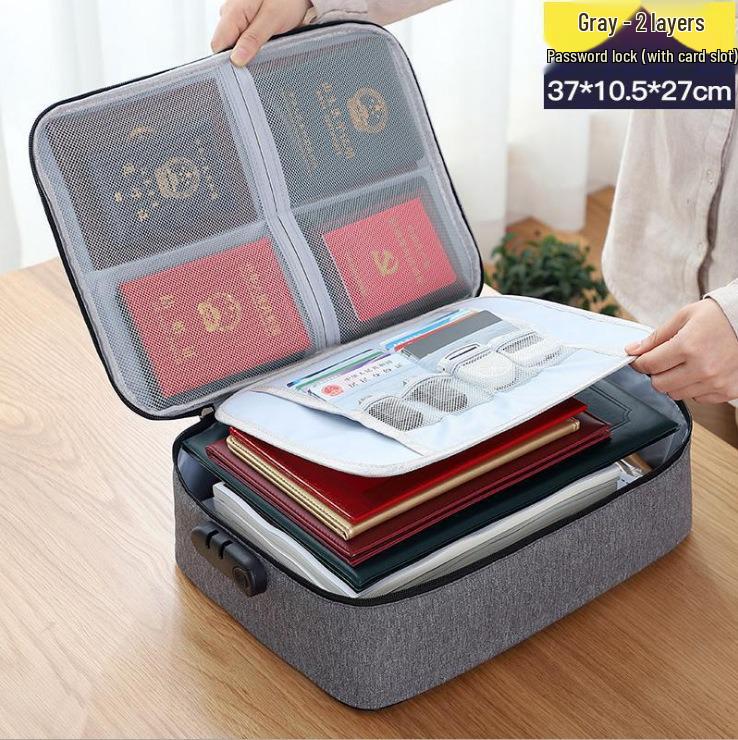 Multilayer Document Organizer Bag for Home: Household File, Birth Certificate Storage & Heavy Document Archive