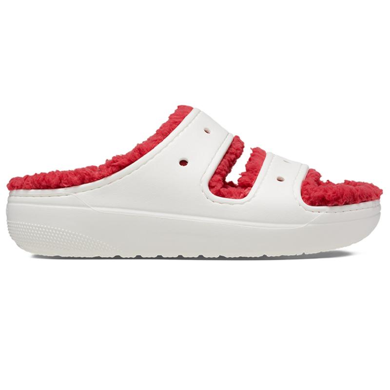 Crocs Classic Cozzzy Sandal Holiday Sweater Women's White