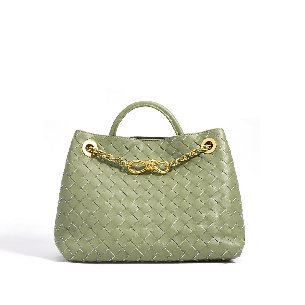 The Woven Leather Metal Rope Buckle Single-shoulder Bag Is Fashionable, Trendy and Niche, Suitable for Street Commuting