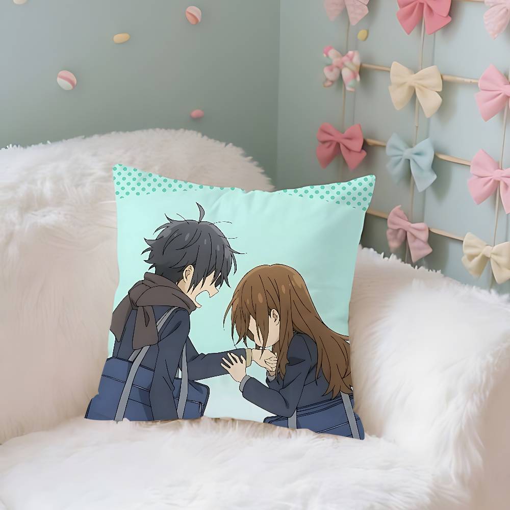 Милый Аниме Хоримия Чехол Плюшевая Ткань Мягкая Наволочка Двусторонний Принт Чехол для Подушки Домашние Подарки 40x40 cm