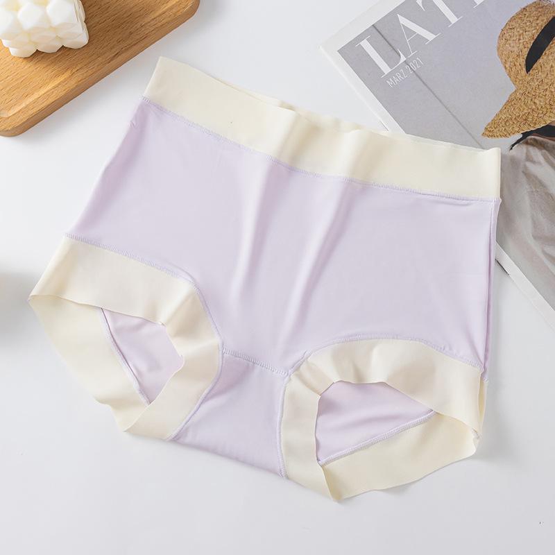 

Summer Ice Silk Seamless High Waist Women s Ultra-Thin Breathable Panties with Pure Cotton Crotch, Plus Size 200 Jin M (Recommended 80-100 Jin)