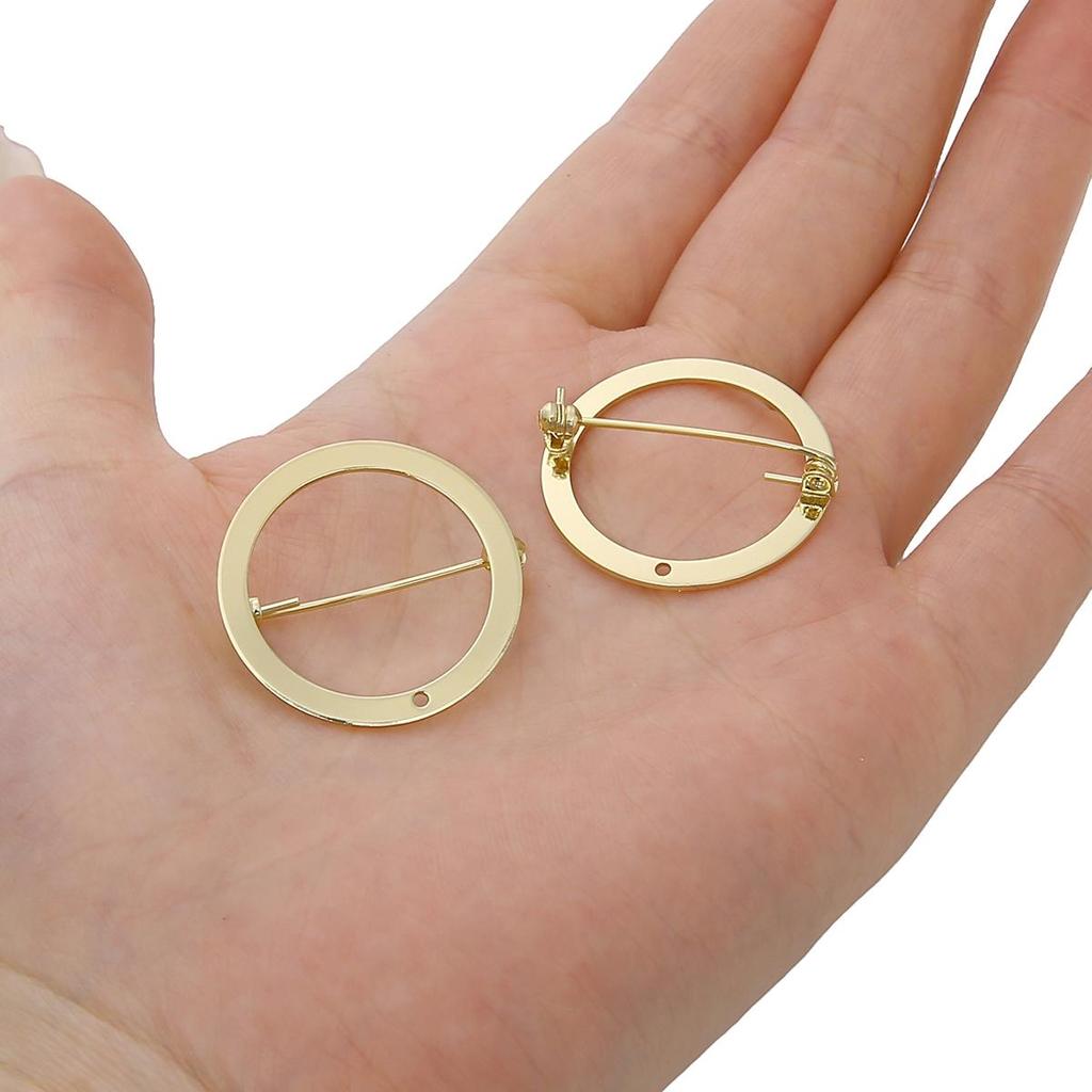 Copper Circular Safety Brooch For DIY Jewelry Making Craft Accessories