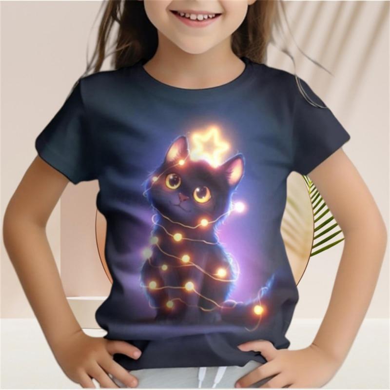 Summer New Casual Baby T-Shirts Cute Cartoon Animals 3d Print T Shirts Fashion Girl Clothes Short Sleeve Tees Girls Top