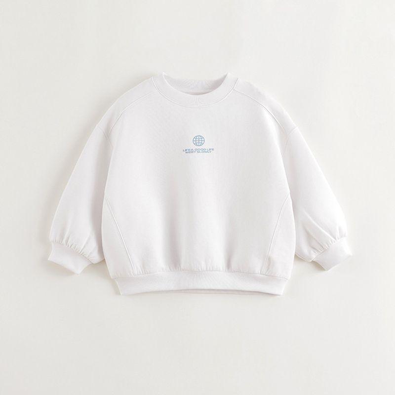 Mark Jenny Boys  Elastic Sports Air Sweatshirt Children s Top 2026 Spring New Style 250029 Antarctic White 140