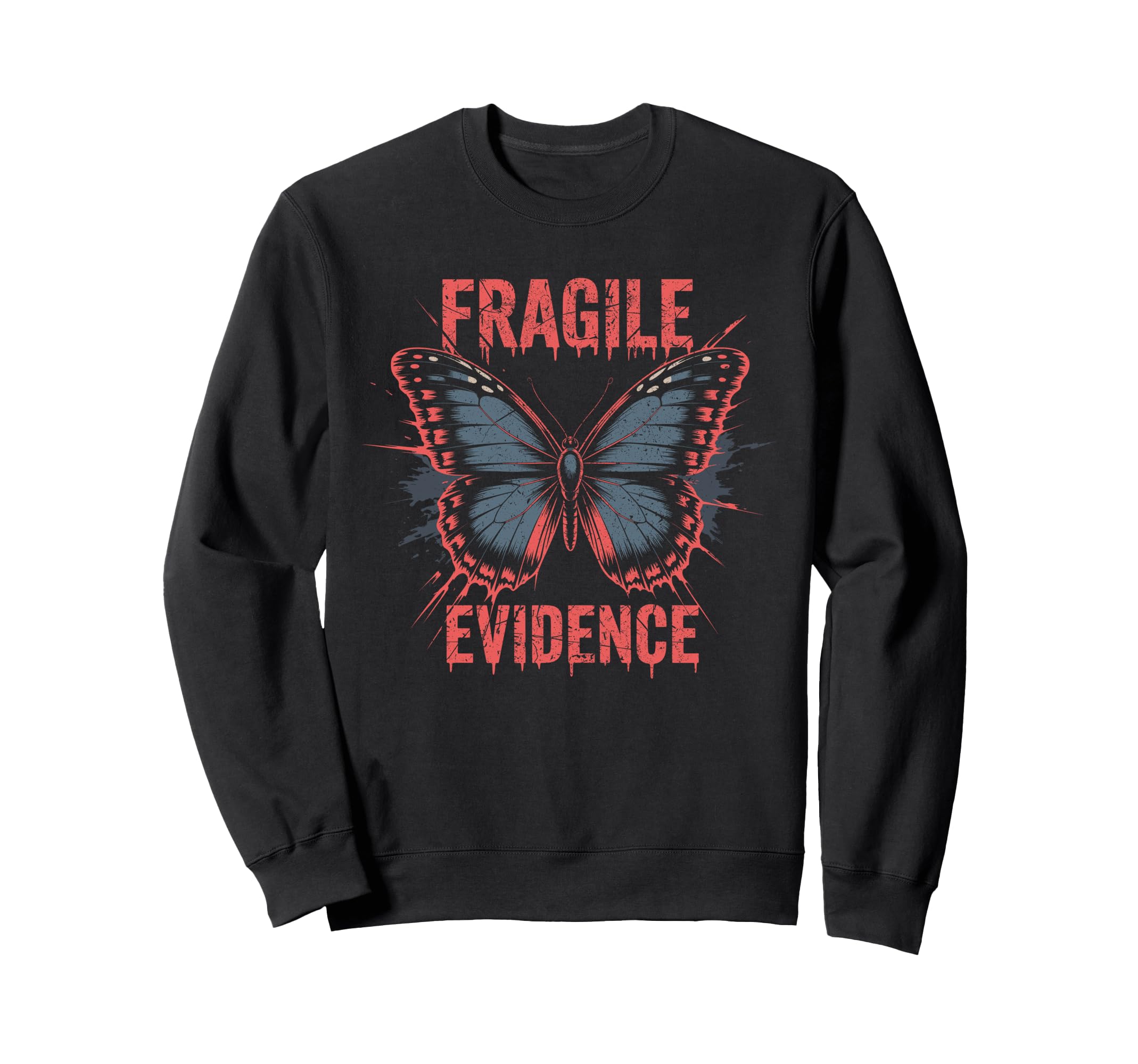 

Fragile Evidence Butterfly Grunge Dark Aesthetic Sweatshirt чёрный