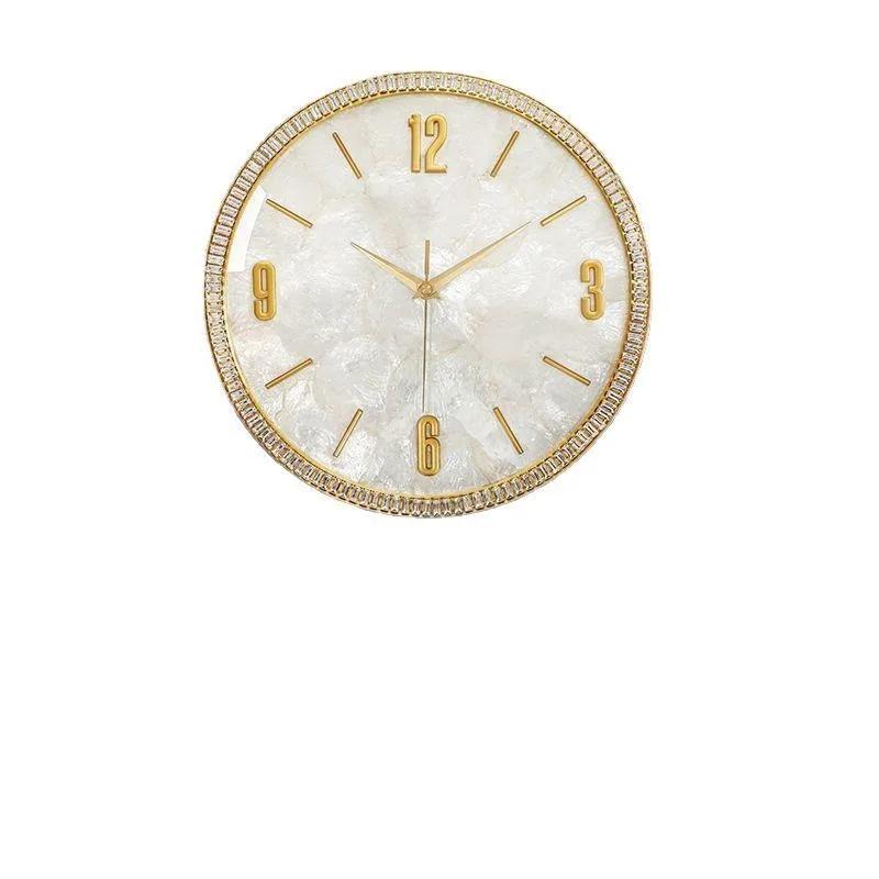 Golden White Wall Clock Living Room Nordic Decorative Stylish Wall Clock Modern Design Home Decor Wall Art