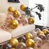 10" Gold Sequin Clear Latex Balloon for Parties & Events