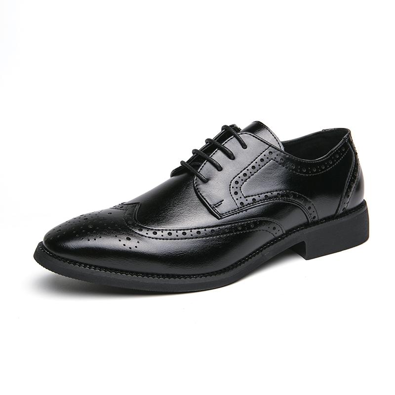 Classic Men's Brogue Leather Shoes Stylish Wingtip Oxford Dress Shoes for Formal & Casual Occasions Comfortable & Durable