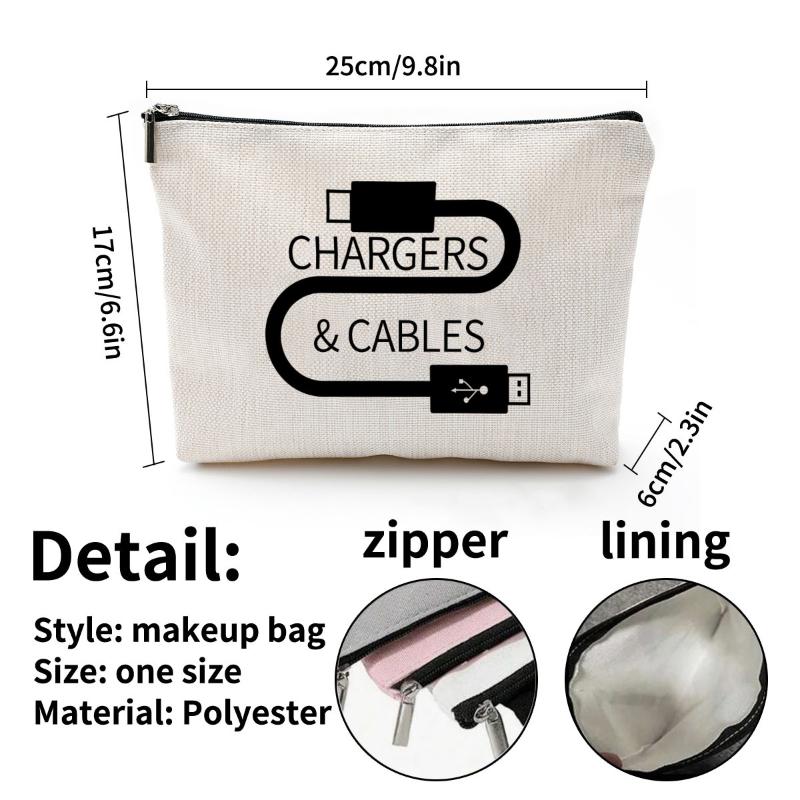 Zippered Linen Bag Lipstick Bag Travel Makeup Bag Women School Teacher Gift Cosmetic Pouch Wallet Portable Organizer