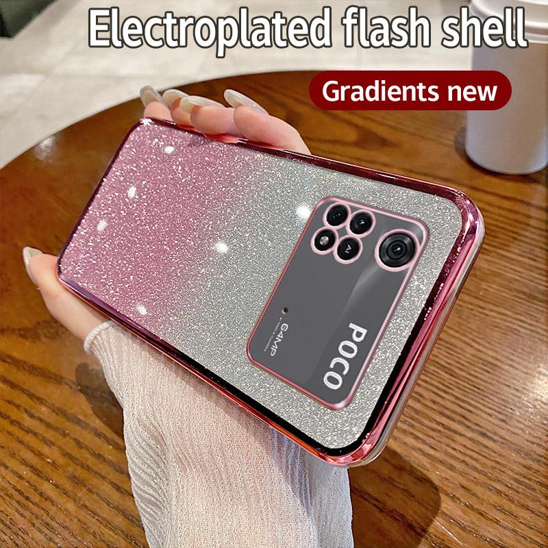 

Чехол для Xiaomi Poco M4 Pro 4G Чехол для телефона Xiaomi Poco M4Pro 4G Блестящий блестящий силиконовый объектив камеры Мягкая задняя крышка For Poco M4Pro 4G