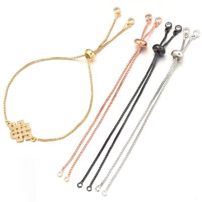 2pcs Copper Plated Adjustable Bracelet Extender Chains With Silicone Beads For Jewelry Making DIY Necklace Bracelets Accessories