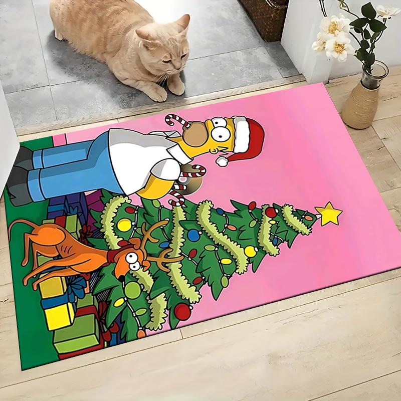 Christmas Homer Dog Carpet Rug Soft Washable Antislip Home Living Room Sofa Mats Personalized Christmas Rug