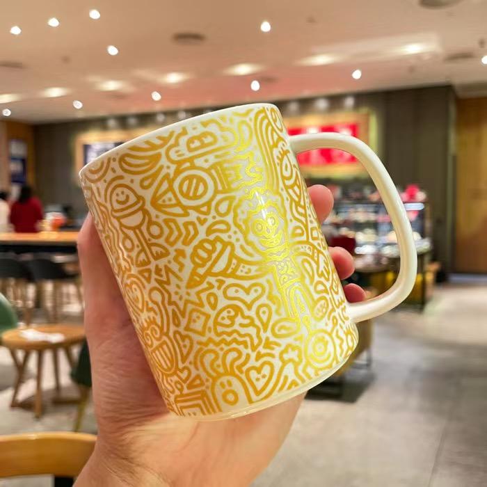 Creative Graffiti Mug Personalized Ceramic Water Cup Coffee Cup Milk Cup Mug Creative Street Graffiti Style