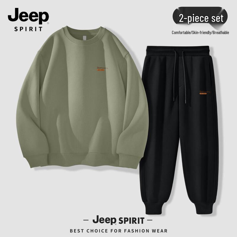 JEEP SPIRIT Men's 2025 Loose Fit Sweatshirt & Jogger Set