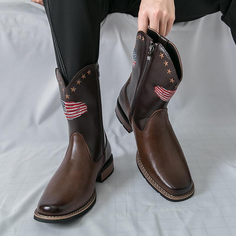 Fashion Winter Men Business Chelsea Boots Black Brown Men Casual Comfortable Riding Boots Outdoor Training Boots Size 39-48 Men Boots