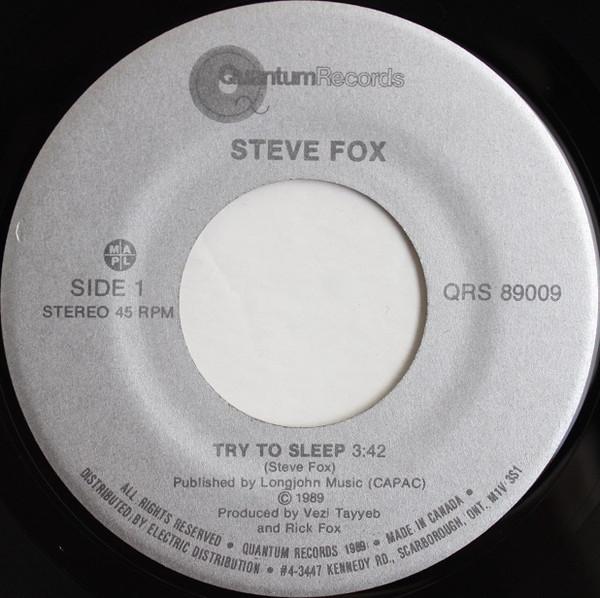 

7-дюймовая пластинка STEVE FOX 4 Try To Sleep QRS89009 Quantum Records 1989 Канада Рок Б/у