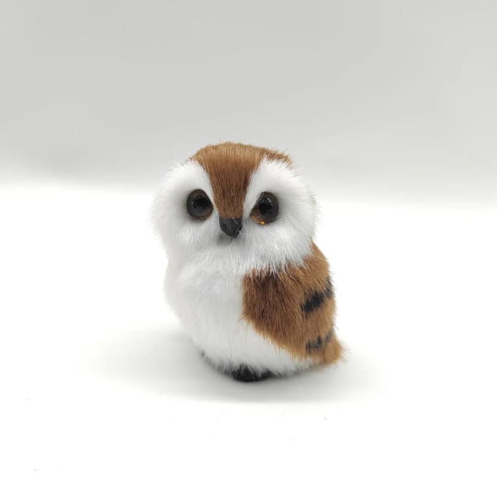Simulation Owl Exquisite Ornament Cute Lovely Furry Home Decoration Ornament Adornment Simulation Plush Model  Kids Room Gift