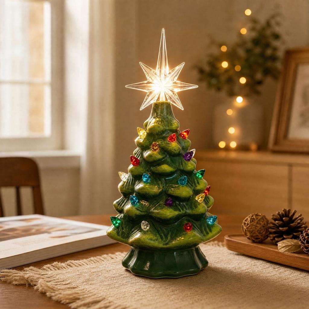 Plug-in Christmas Tree Night Light Tabletop Decor for Holiday Home