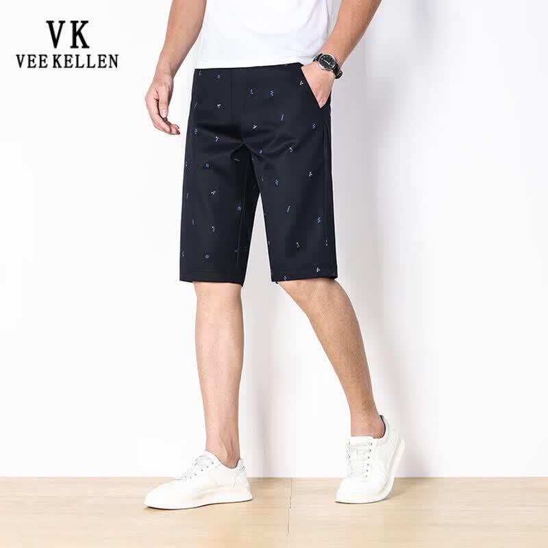 VEE KELLEN Men's Ice Silk Solid Casual Shorts