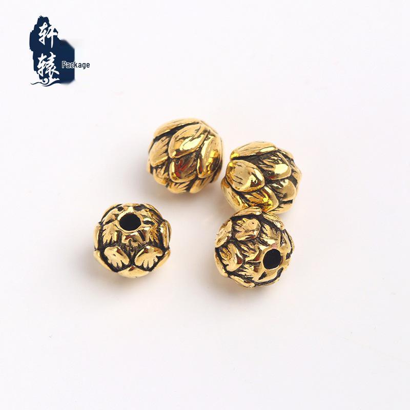 Tibetan Silver Lotus Flower Spacer Beads for Prayer Bracelets & DIY Accessories