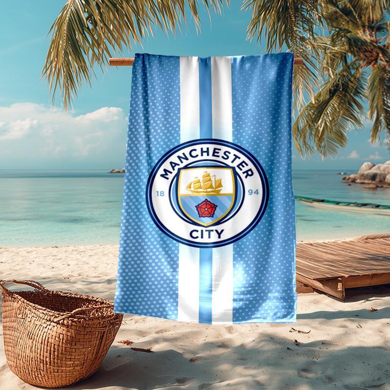 Ultra-Soft Beach Towel with Manchester City Theme,Ideal for Pool - Camping, Diving - Perfect Travel Essential, Vibrant Beach Towel.