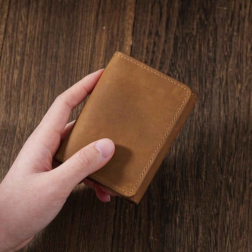 Durable Genuine Leather Card Holder Thin Portable Business Card Case Multi Card Slot Card Wallet Women