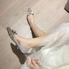 Fashion Woman Flats with Bow Pointed Toe Shoes for Women Sexy Rhinestone Discount Spring Young Vacation Slip on Comfortable and Elegant