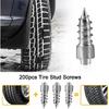 12mm Tire Studs for ATV, 200pcs Carbide Screw Anti-Slip Studs for SUV,Motorbike,Motorcycle,Dirt Bike,Tractor,Snowblower Reble Anti-ice Snow Spikes