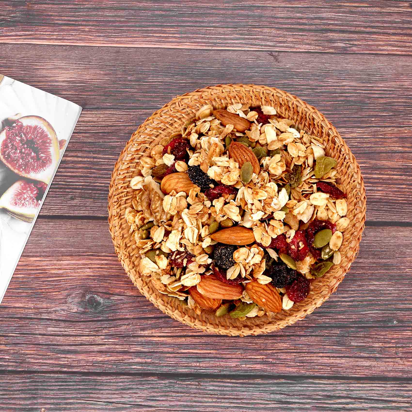 Good-Handmade Autumn Rattan Weaving Round Storage Basket Fruit Dish Rattan Bread Basket For Kitchen Food Picnic Bread Sundry Min