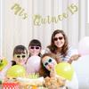 Mis Quince 15 Banner, My 15th Birthday Party Decorations, Quinceanera Decor, Feliz Cumpleanos Banner (Gold Glitter)