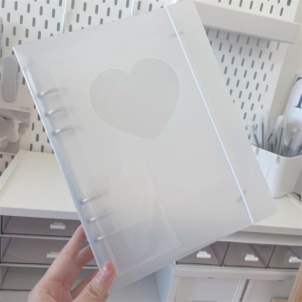 Transparent A5 Photocard Binder Cover Excluding Inner Pages Heart Shape Card Binder Cover Durable Loose-leaf Photocard Album