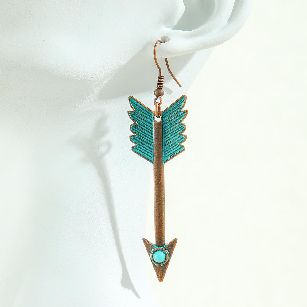 Cercei turcoaz Cercei boemi cu ciucuri, aliaj geometric, stil retro, accesorii urechi lăudăroși