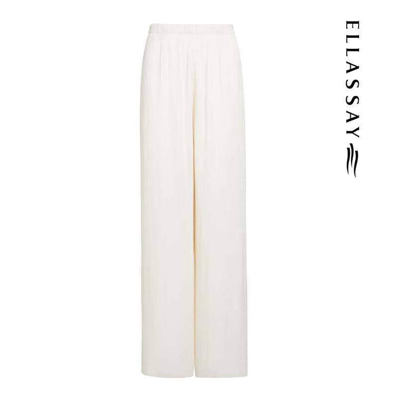 ELLASSAY Women's Pleated Acetate Straight-Leg Trousers
